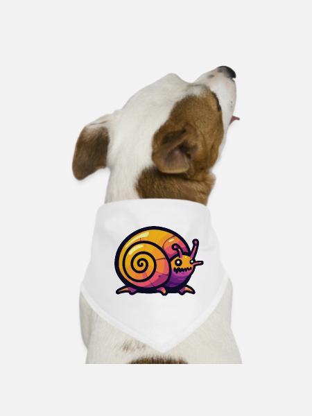 Schnecke Halloween Comic Lustig - Hunde-Bandana - Weiß - Vorne