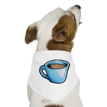 Blaue Aquarell Kaffeetasse - Hunde-Bandana - Weiß - Vorne