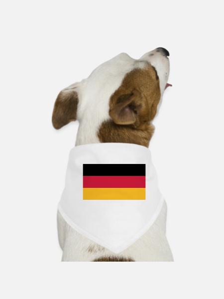 Deutschlandfahne Schwarz Rot Gold - Hunde-Bandana - Weiß - Vorne