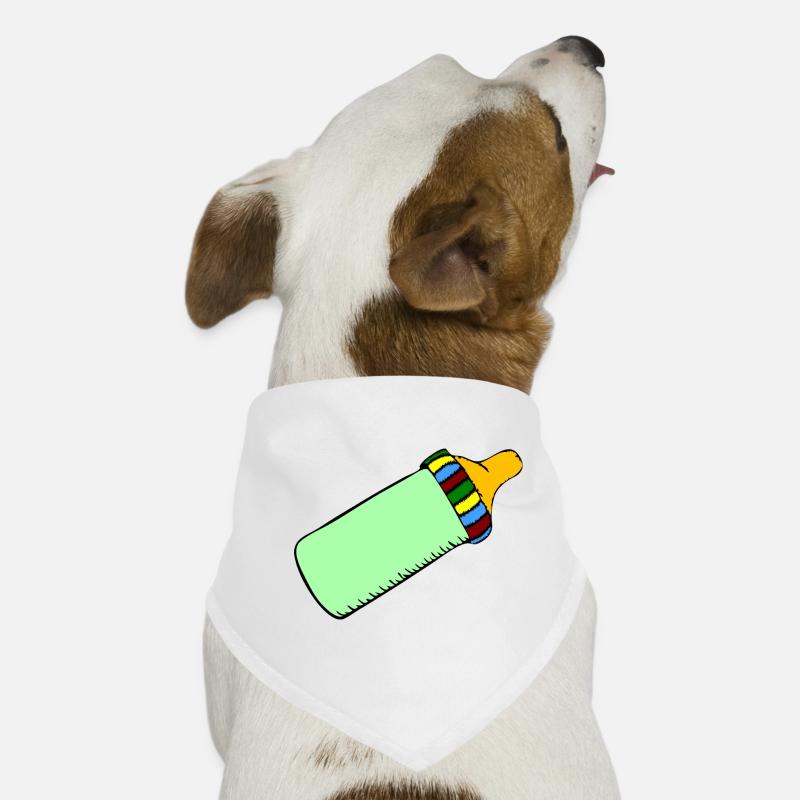 Flasche - Hunde-Bandana - Weiß