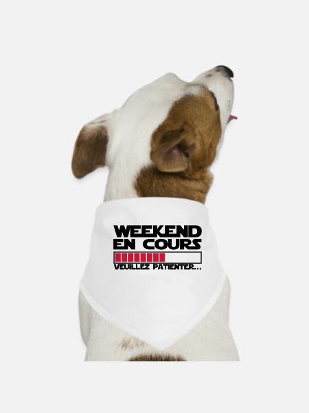 WEEKEND EN COURS - Bandana pour chien - blanc - Devant