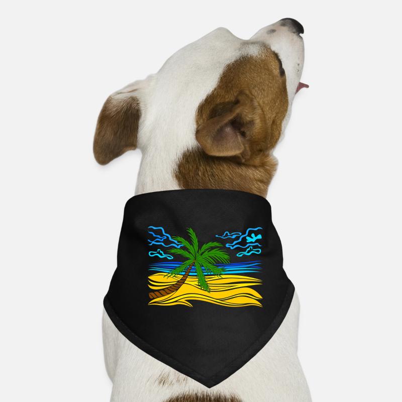 Palme am Strand Hunde-Bandana