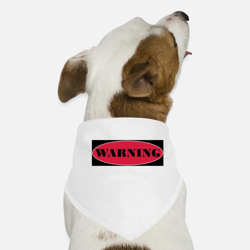 Warning - Hunde-Bandana - Weiß