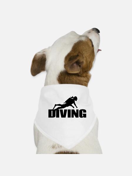 Plongée Plongée Sports Natation Fonte Cadeau - Bandana pour chien - blanc - Devant