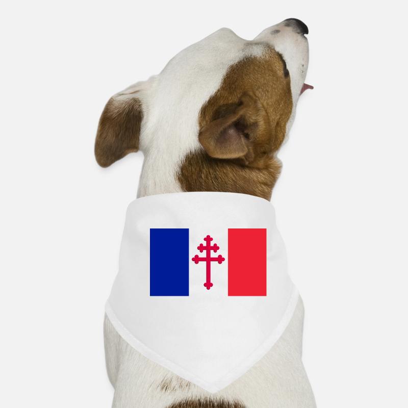 Drapeau Français Lorraine - Bandana pour chien - blanc