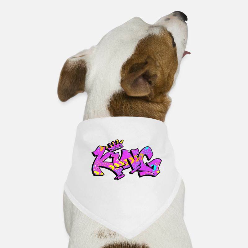 Graffiti-Stil Splash Hip Hop Farben Maler König - Hunde-Bandana - Weiß