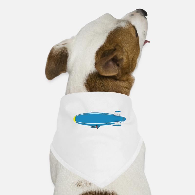 Luftschiff, Zeppelin, Seitenansicht - Hunde-Bandana - Weiß