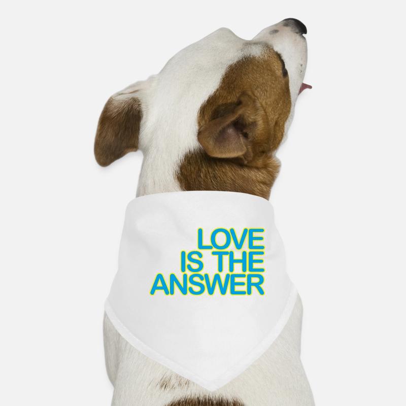 LOVE is the ANSWER 03hellblauKgelb Hunde-Bandana