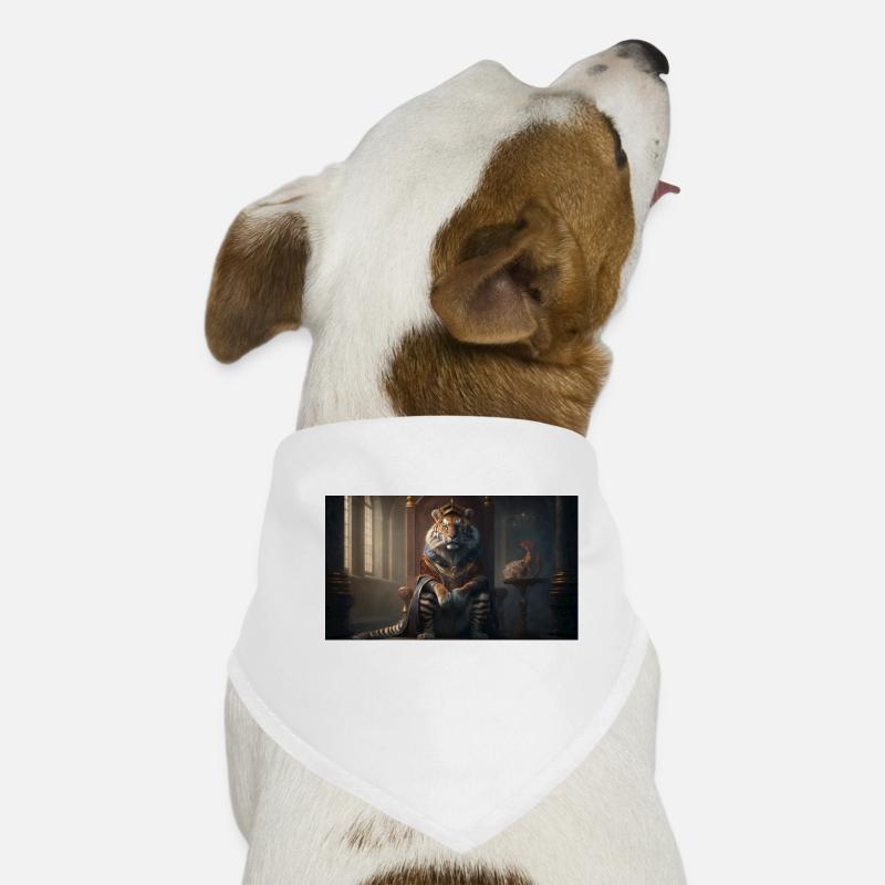Tigre assis sur un trône, IA générative Bandana pour chien