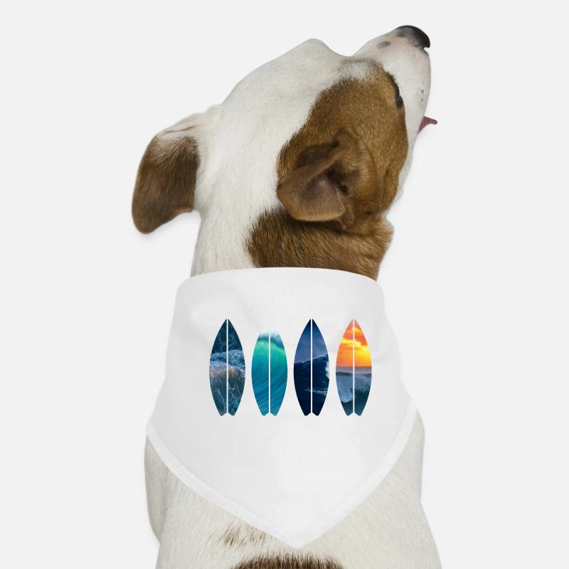 Surfer Geschenk Vintage - Hunde-Bandana - Weiß