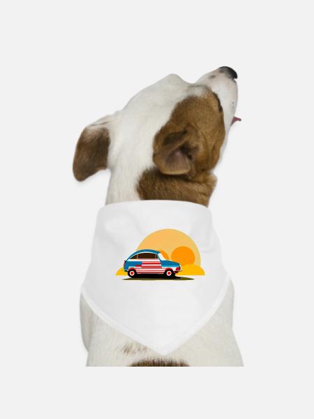 in den Sonnenuntergang - Hunde-Bandana - Weiß - Vorne