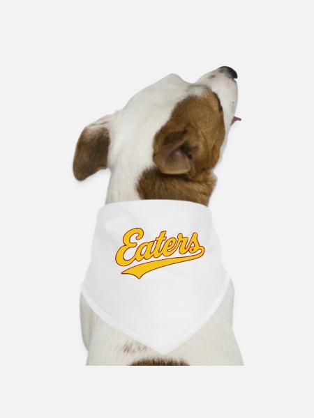 Eaters (fließende Vintage-Baseball-Typografie) - Hunde-Bandana - Weiß - Vorne
