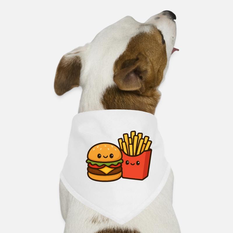 Kawaii Burger & Pommes Duo Hunde-Bandana