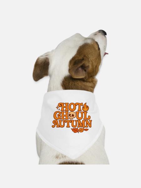 Hot Ghoul Autumn/ Y2K Design - Dog Bandana - white - Front