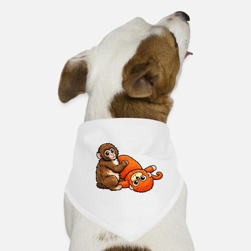 Cuddly Monkey & Plush Orange Monkey Punch Baby Dog Bandana