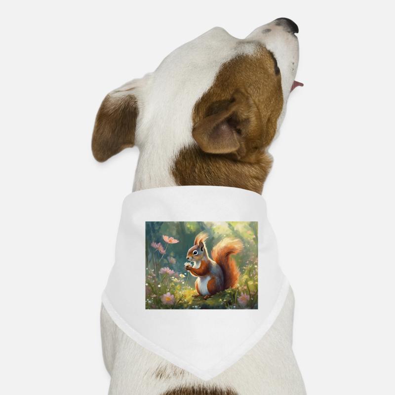 Squirrels in the flower garden Dog Bandana