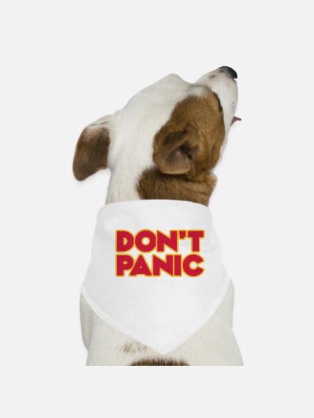 Don't Panic 2zeilig - Hunde-Bandana - Weiß