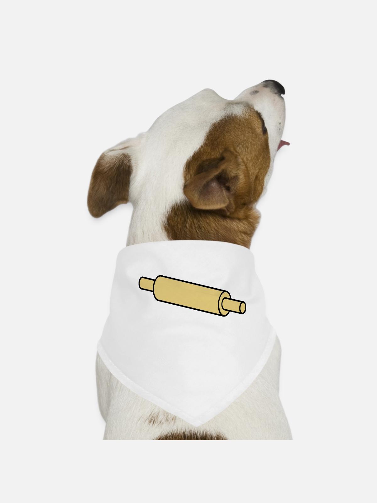 rolling pin - Dog Bandana - white - Front