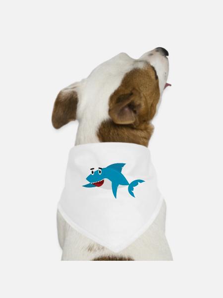 Shark - Dog Bandana - white - Front