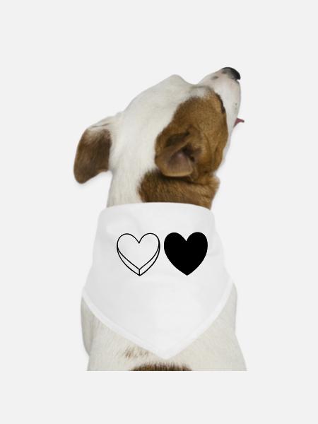 Cœurs noirs et blancs - Bandana pour chien - blanc - Devant