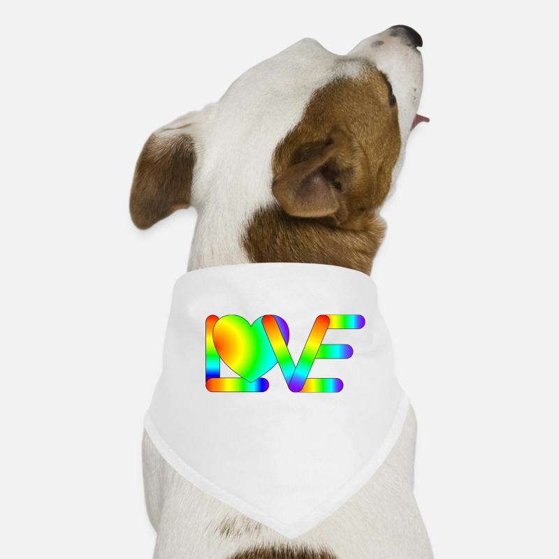 Love in Regenbogen Farben Hunde-Bandana