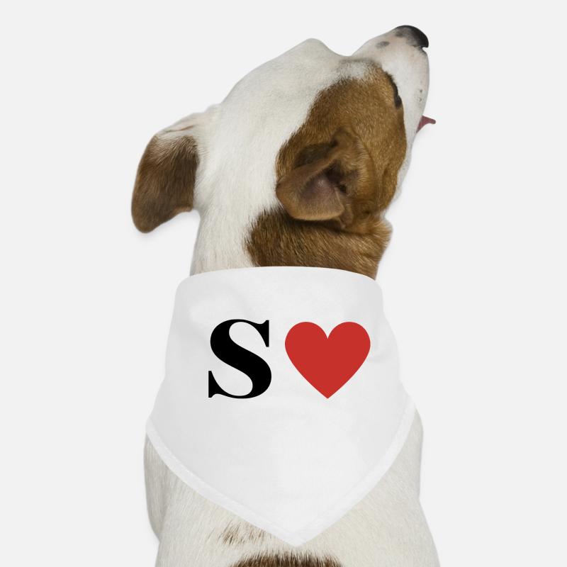 Letter s red heart Dog Bandana