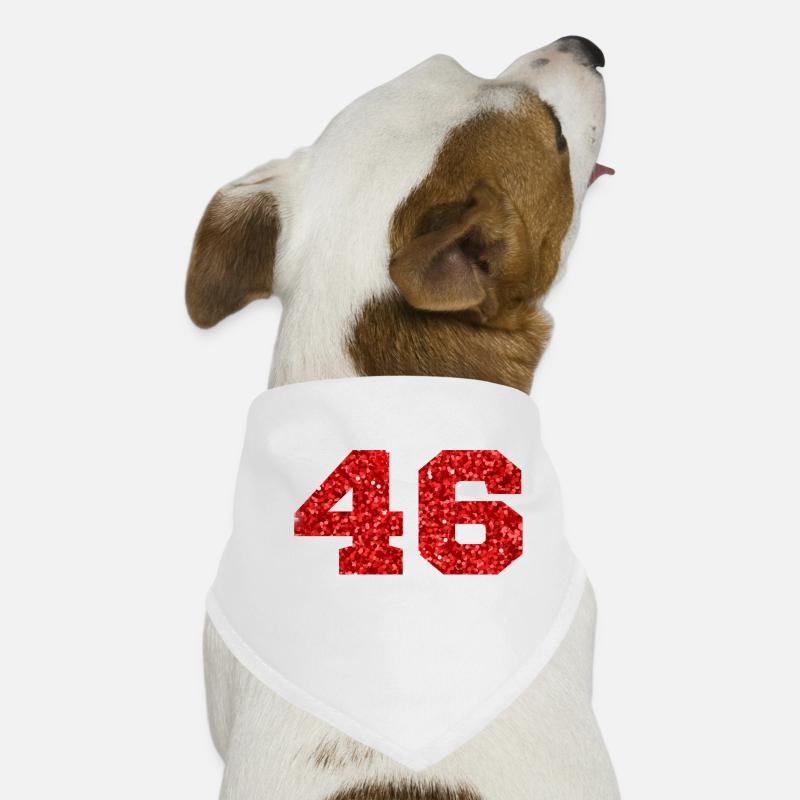 Numéro 46 paillettes rouge - 46e anniversaire Bandana pour chien