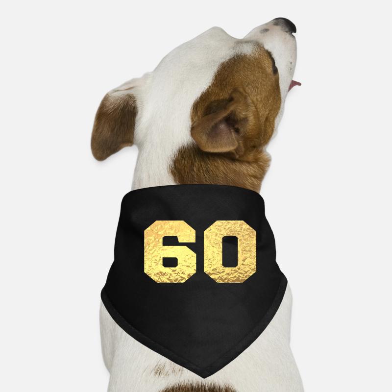 Nummer 60 Gold Glitter - 60-jähriges Jubiläum Hunde-Bandana