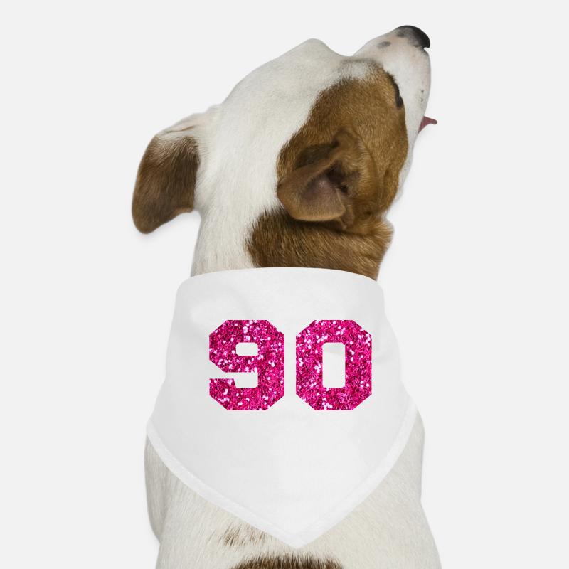 Nummer 90 Pink Glitter - 90. Geburtstag Hunde-Bandana
