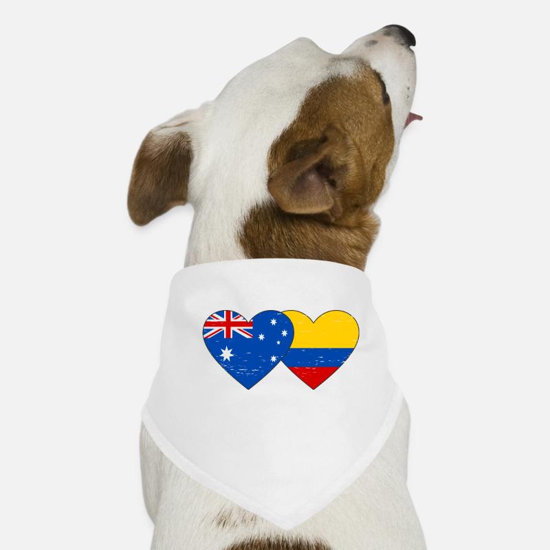 Australie Colombie Drapeau Coeur Utilisé Bandana pour chien