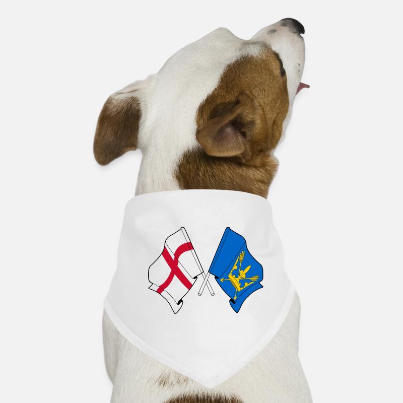 Drapeaux croisés du Suffolk et de l’Angleterre Bandana pour chien