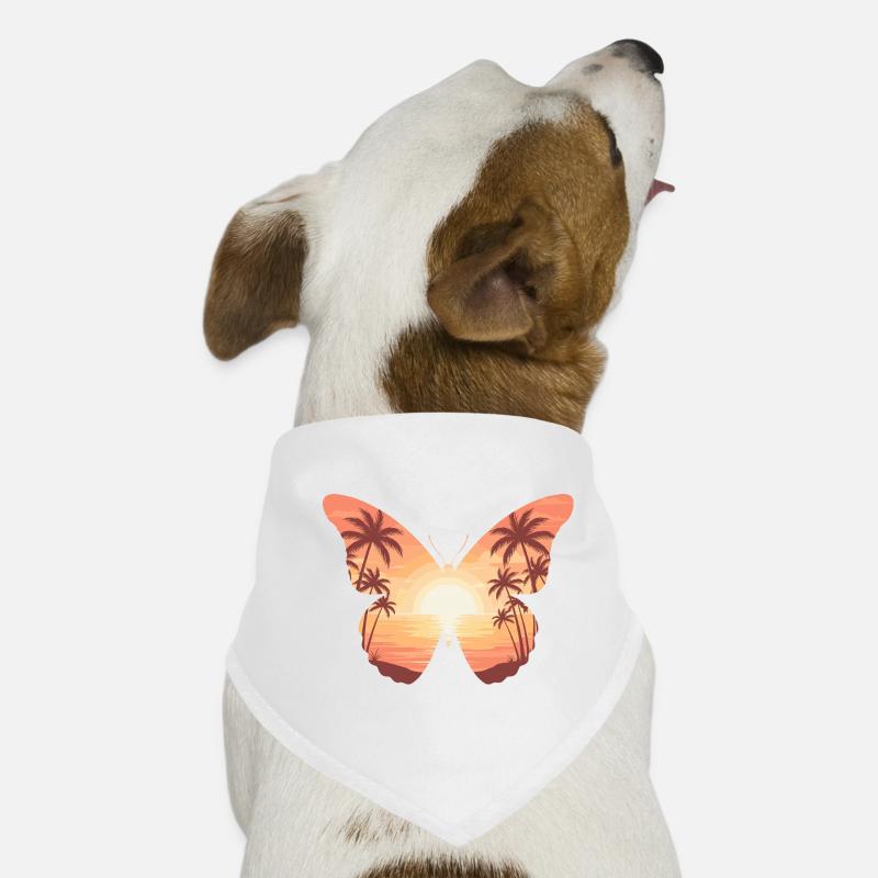 Papillon coucher de soleil sur la plage Bandana pour chien