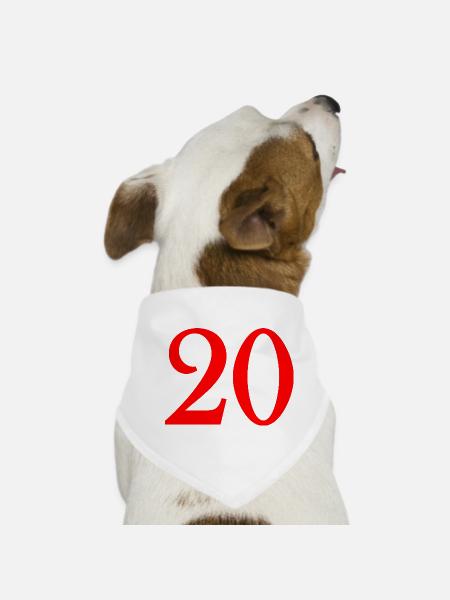 20. 20th ANNIVERSARY. 20 YEARS ANNIVERSARY. 20 YEARS. - Dog Bandana - white - Front