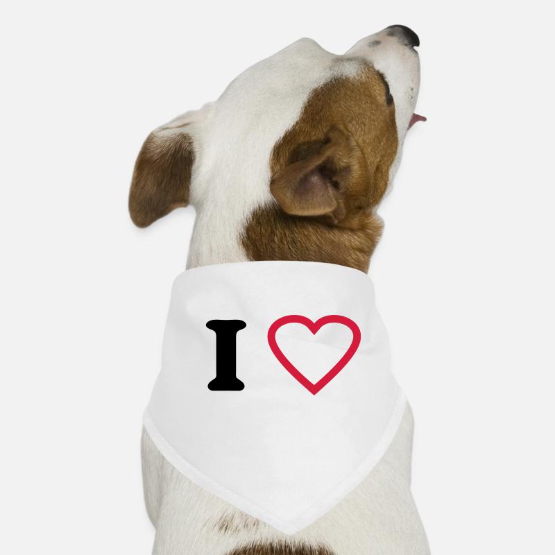 i love - Hunde-Bandana - Weiß