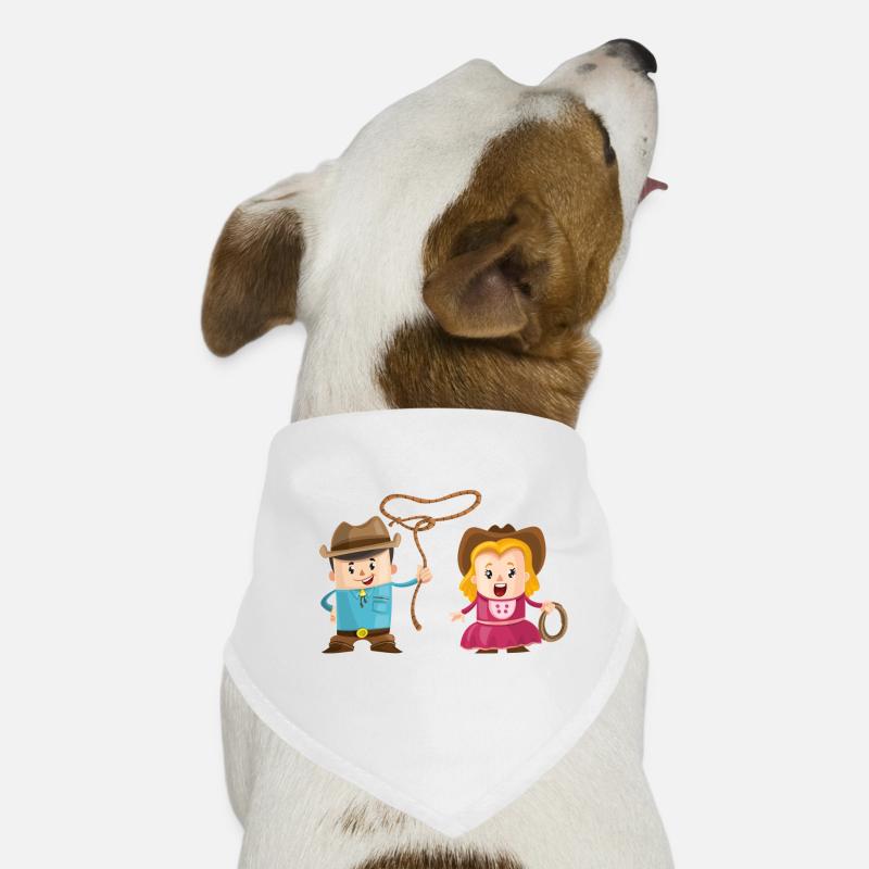 Cowboy mit Mädchen Hunde-Bandana