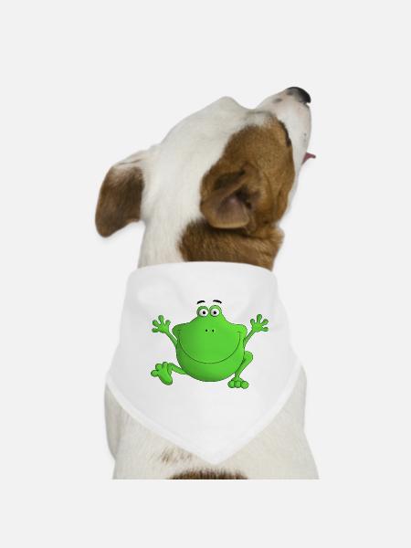 Frog - laugh! - Dog Bandana - white - Front