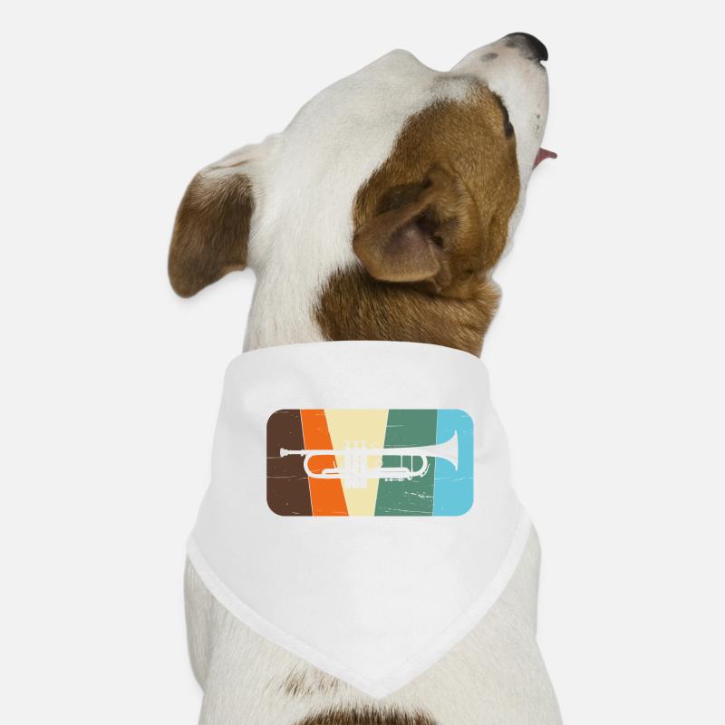 trompete - Hunde-Bandana - Weiß