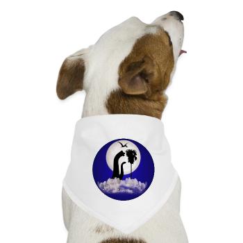 Dinosaurier bei Nacht - Hunde-Bandana - Weiß - Vorne