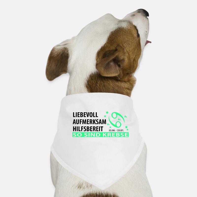 Sternzeichen Krebs - Eigenschaften - Hunde-Bandana - Weiß