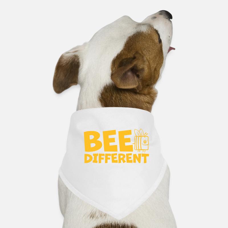 bee different Spruch Zitat - Hunde-Bandana - Weiß