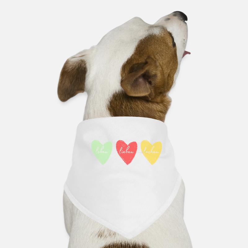 leben lieben lachen - Hunde-Bandana - Weiß