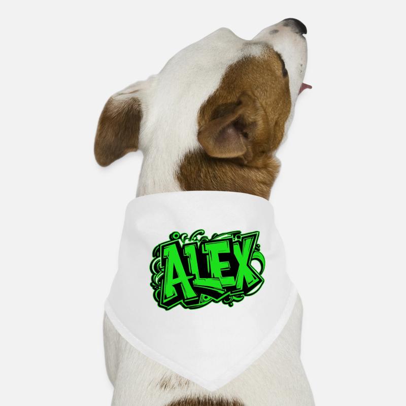Alex Name Graffiti grün Hunde-Bandana