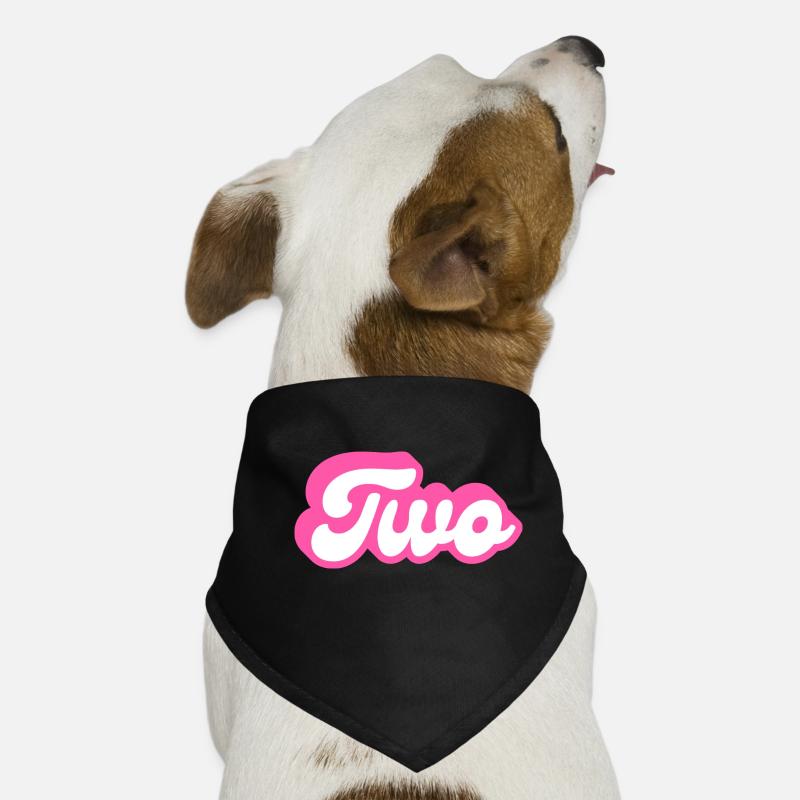 Zwei Geburtstage - 2. Geburtstag Retro Pink Hunde-Bandana