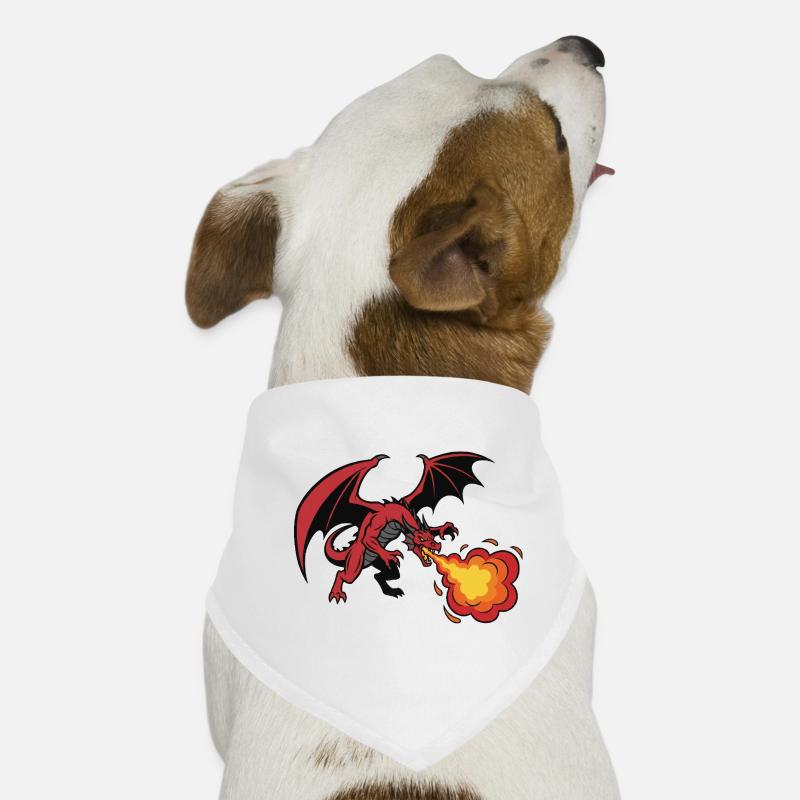 Red Dragon Fire Breath Design Dog Bandana