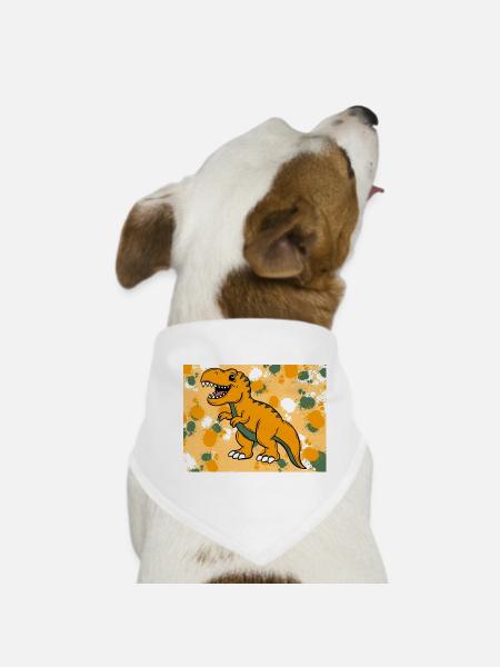 T-Rex Dino - Dog Bandana - white - Front