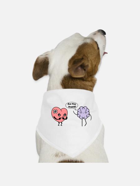Learn Heart - Dog Bandana - white