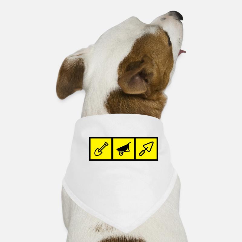 Maçon / Maçonnerie / Construction / Chantier - Bandana pour chien - blanc