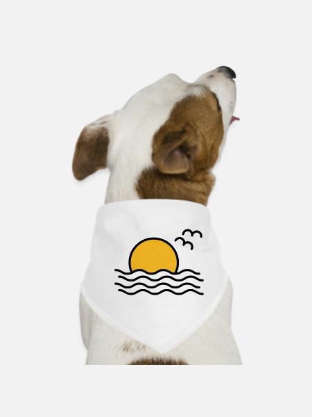 sunset - Dog Bandana - white - Front