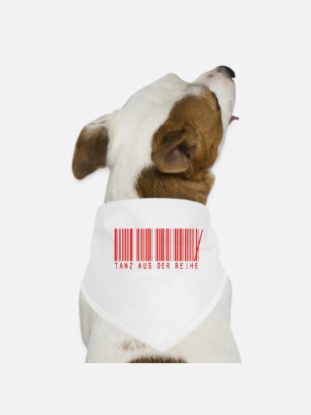 Tanz aus der Reihe (roter Druck) - Hunde-Bandana - Weiß - Vorne