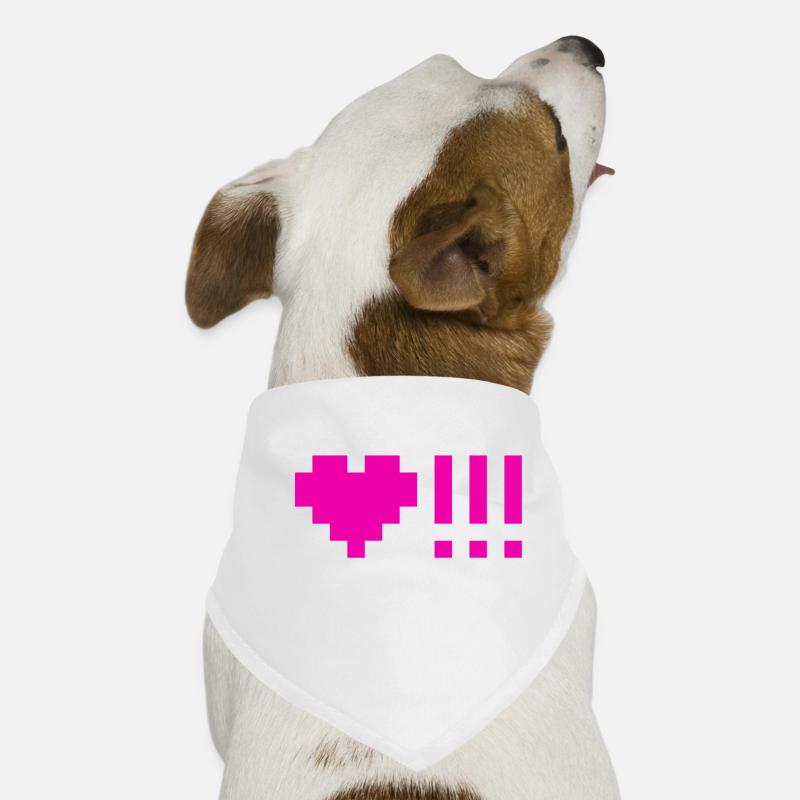Hearts with three exclamation points - Dog Bandana - white